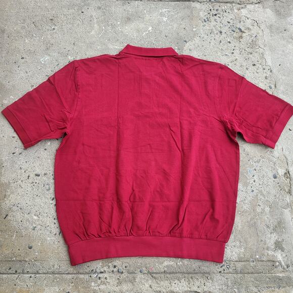 Vintage 90s Haband Boxy Polo Shirt Mens XL Red Casual Old Money Oversized Loose - Picture 4 of 9